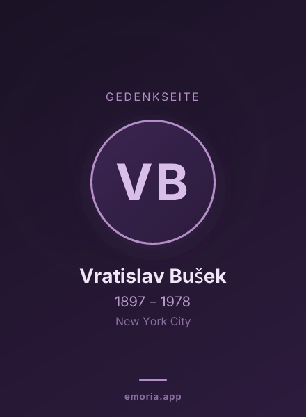 Gedenkportrait von Vratislav Bušek