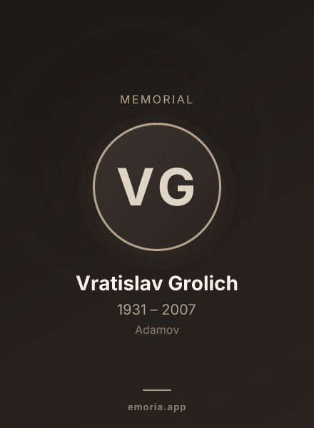 Memorial portrait of Vratislav Grolich