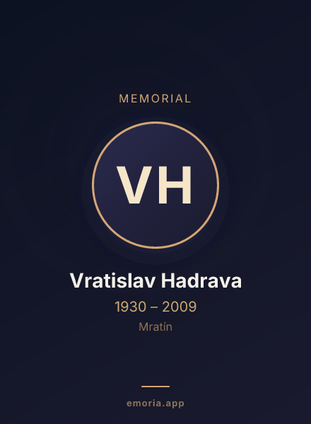 Memorial portrait of Vratislav Hadrava
