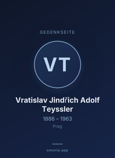 Gedenkportrait von Vratislav Jindřich Adolf Teyssler