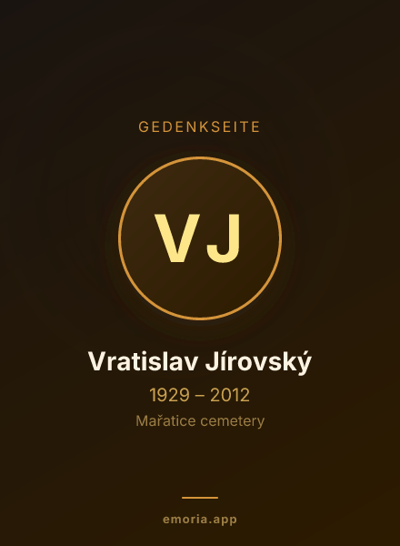 Gedenkportrait von Vratislav Jírovský
