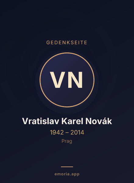 Gedenkportrait von Vratislav Karel Novák