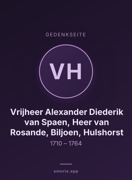 Gedenkportrait von Vrijheer Alexander Diederik van Spaen, Heer van Rosande, Biljoen, Hulshorst