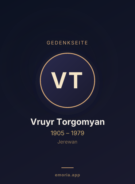 Gedenkportrait von Vruyr Torgomyan