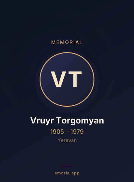 Memorial portrait of Vruyr Torgomyan