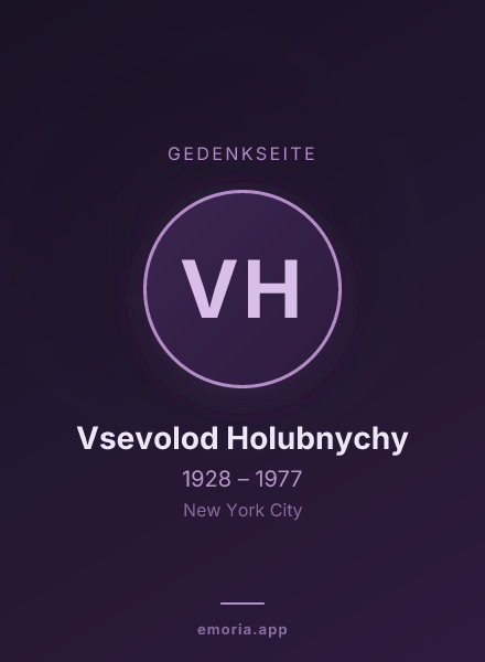 Gedenkportrait von Vsevolod Holubnychy