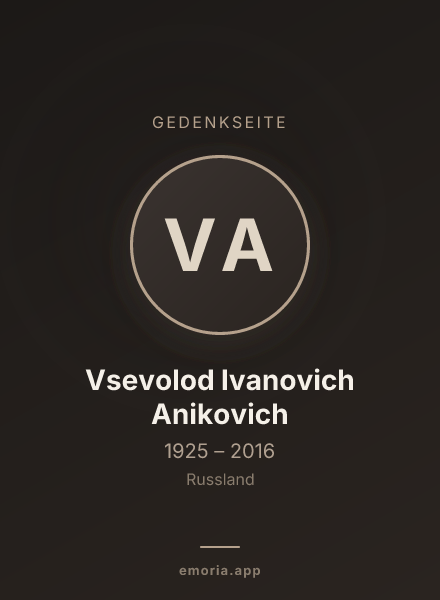 Gedenkportrait von Vsevolod Ivanovich Anikovich