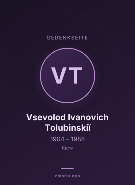 Gedenkportrait von Vsevolod Ivanovich Tolubinskiĭ
