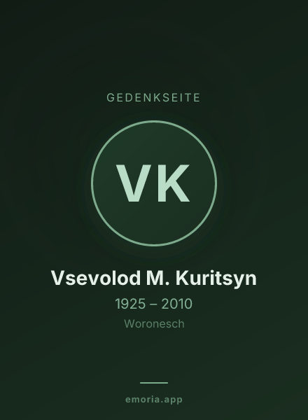 Gedenkportrait von Vsevolod M. Kuritsyn