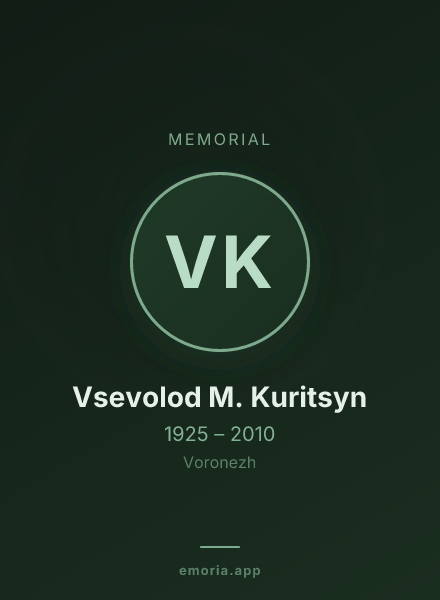 Memorial portrait of Vsevolod M. Kuritsyn