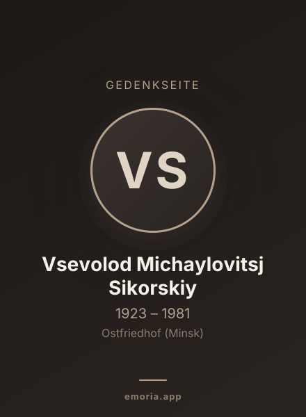 Gedenkportrait von Vsevolod Michaylovitsj Sikorskiy