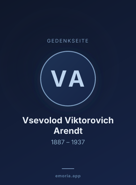 Gedenkportrait von Vsevolod Viktorovich Arendt