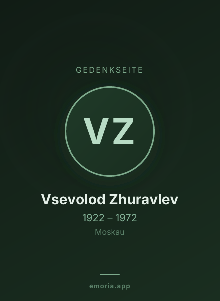 Gedenkportrait von Vsevolod Zhuravlev