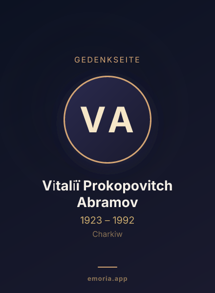 Gedenkportrait von Vіtalіï Prokopovitch Abramov