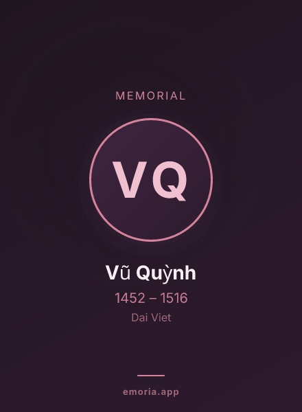 Memorial portrait of Vũ Quỳnh