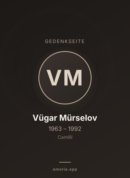 Gedenkportrait von Vügar Mürselov