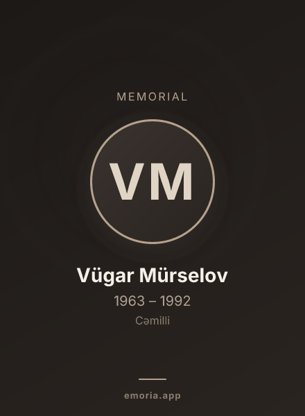 Memorial portrait of Vügar Mürselov