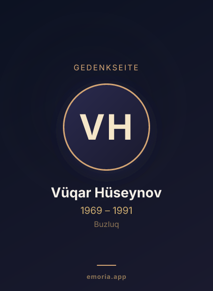 Gedenkportrait von Vüqar Hüseynov