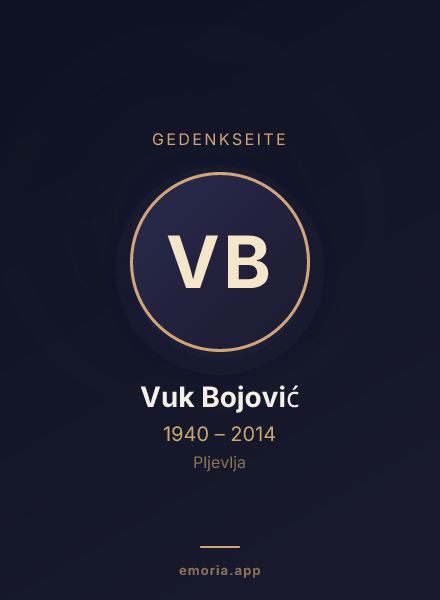 Gedenkportrait von Vuk Bojović