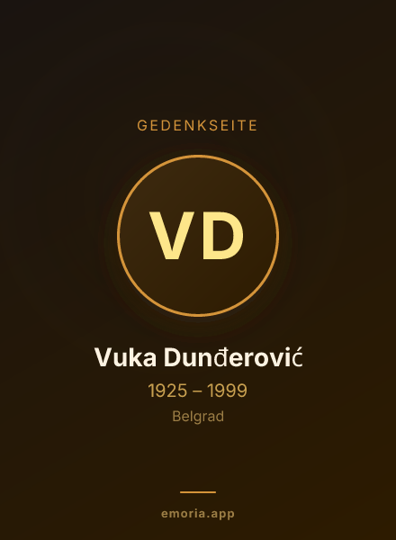 Gedenkportrait von Vuka Dunđerović
