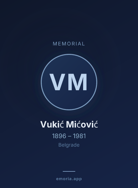 Memorial portrait of Vukić Mićović