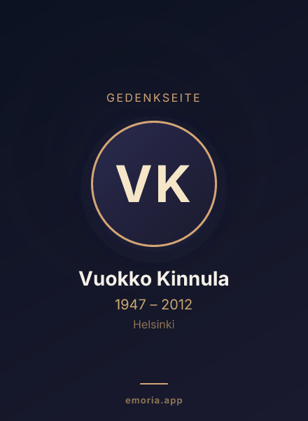 Gedenkportrait von Vuokko Kinnula