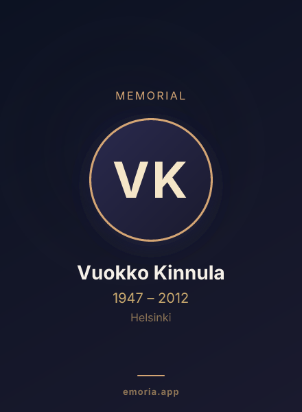 Memorial portrait of Vuokko Kinnula