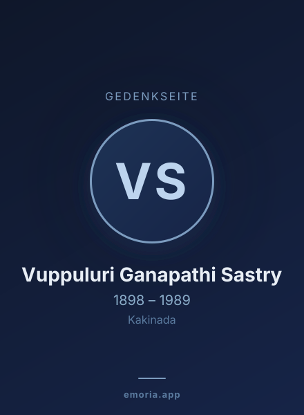 Gedenkportrait von Vuppuluri Ganapathi Sastry