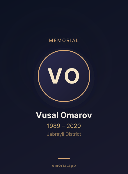 Memorial portrait of Vusal Omarov