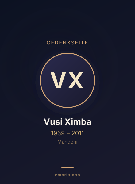 Gedenkportrait von Vusi Ximba