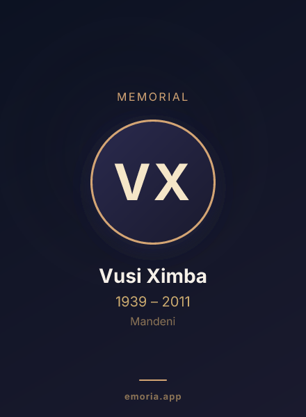 Memorial portrait of Vusi Ximba