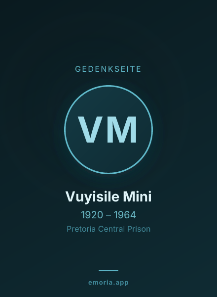 Gedenkportrait von Vuyisile Mini