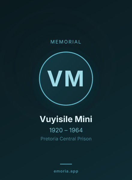 Memorial portrait of Vuyisile Mini