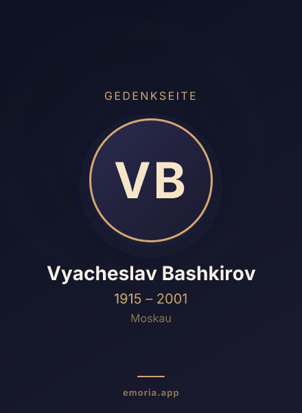 Gedenkportrait von Vyacheslav Bashkirov
