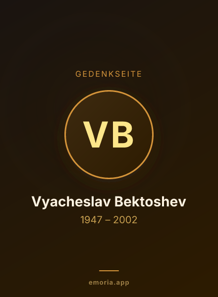 Gedenkportrait von Vyacheslav Bektoshev