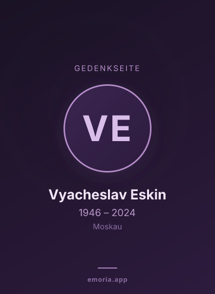 Gedenkportrait von Vyacheslav Eskin