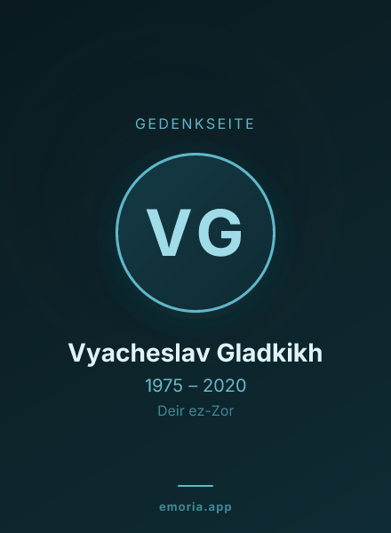 Gedenkportrait von Vyacheslav Gladkikh
