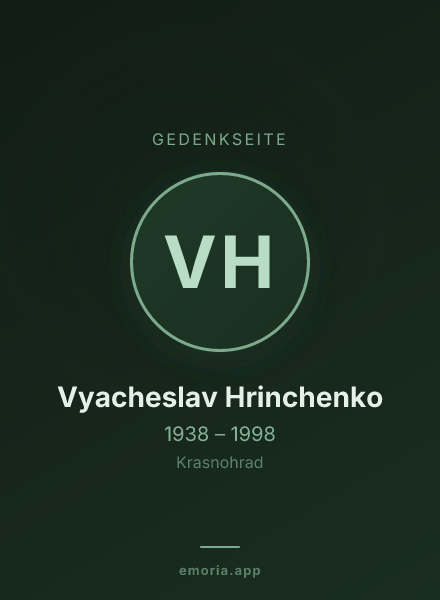 Gedenkportrait von Vyacheslav Hrinchenko