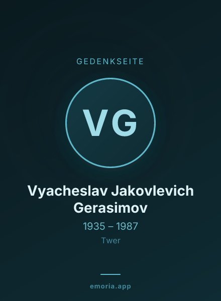 Gedenkportrait von Vyacheslav Jakovlevich Gerasimov
