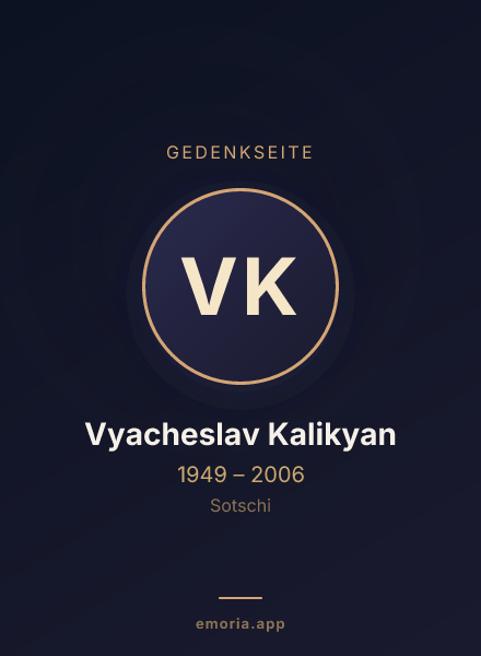 Gedenkportrait von Vyacheslav Kalikyan