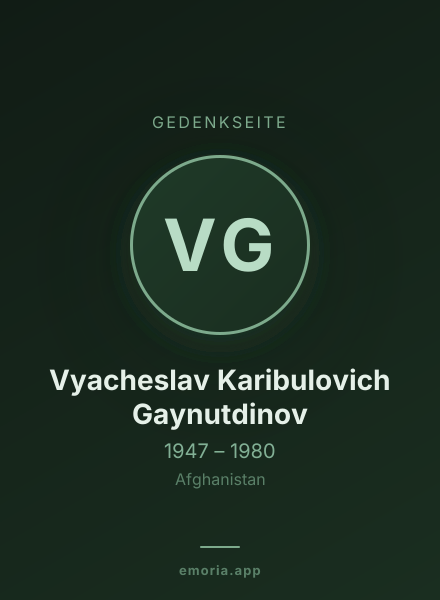 Gedenkportrait von Vyacheslav Karibulovich Gaynutdinov