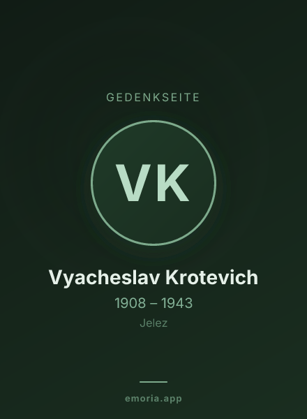 Gedenkportrait von Vyacheslav Krotevich