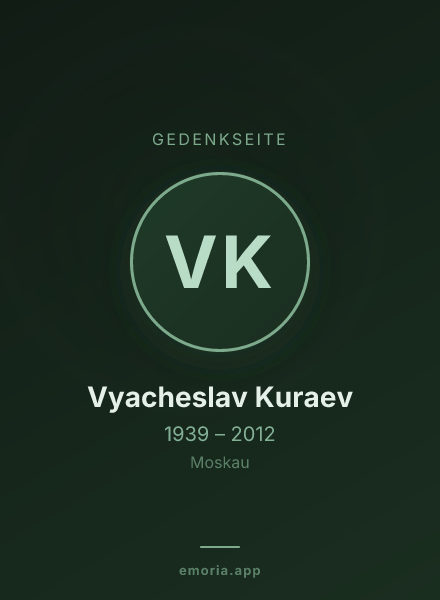 Gedenkportrait von Vyacheslav Kuraev