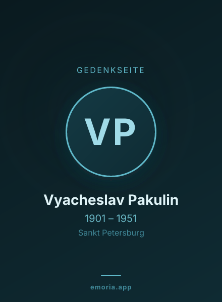 Gedenkportrait von Vyacheslav Pakulin