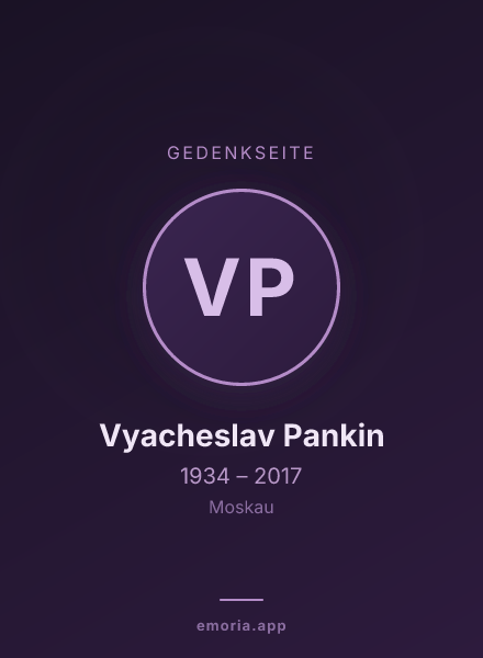Gedenkportrait von Vyacheslav Pankin
