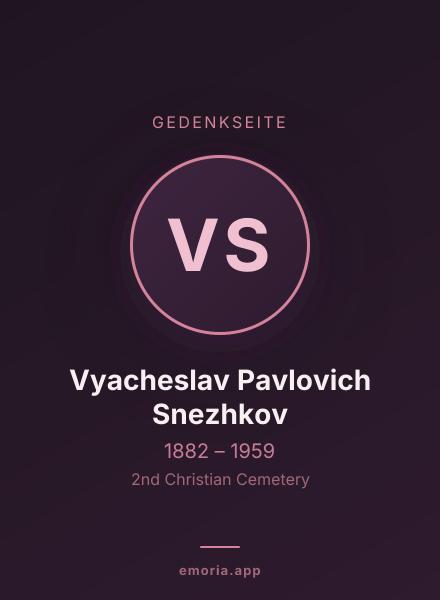 Gedenkportrait von Vyacheslav Pavlovich Snezhkov