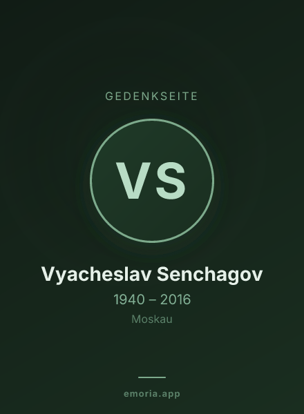 Gedenkportrait von Vyacheslav Senchagov