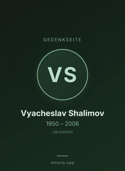 Gedenkportrait von Vyacheslav Shalimov