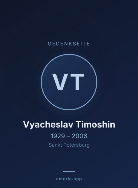 Gedenkportrait von Vyacheslav Timoshin