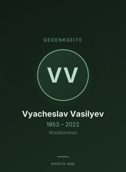 Gedenkportrait von Vyacheslav Vasilyev